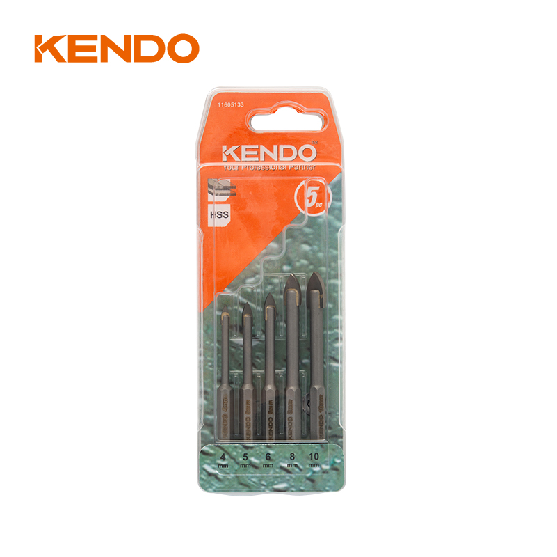 ชุดดอกสว่านเจาะกระจก 5 ชิ้น หกเหลี่ยม ก้านเปลี่ยนด่วน