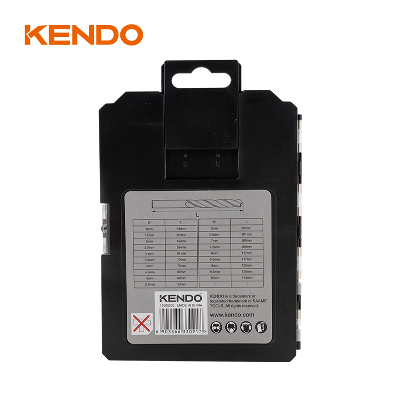 ดอกสว่าน HSS Twist 19 ชิ้น ฟอร์จและสีดำ