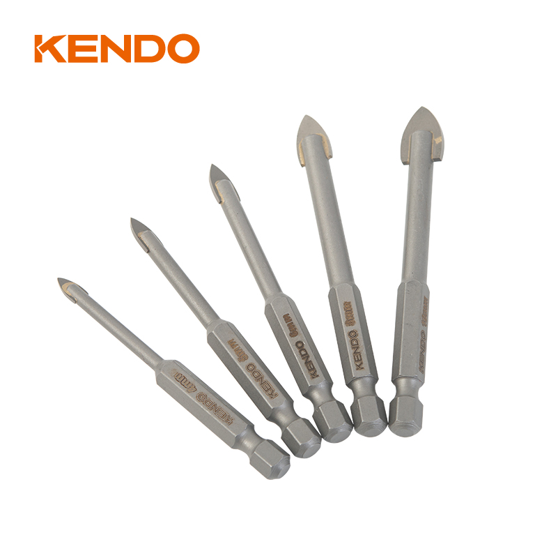 ชุดดอกสว่านเจาะกระจก 5 ชิ้น หกเหลี่ยม ก้านเปลี่ยนด่วน