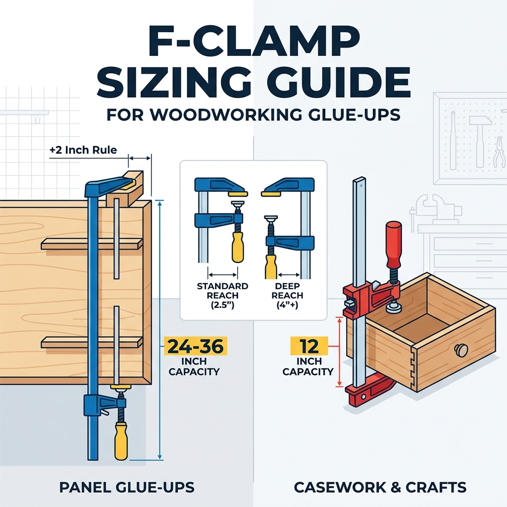 วิธีเลือกขนาด F-Clamp ที่เหมาะสมสำหรับกาวติดงานไม้